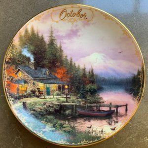 Thomas Kinkade: "October - End of a Perfect Day" Plate.